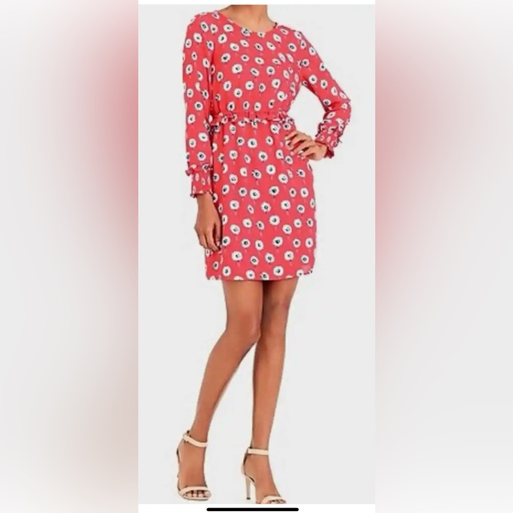 J. Crew Women's Red Floral Long Sleeve Dress Size 00